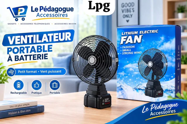 Ventilateur portable à batterie rechargeable