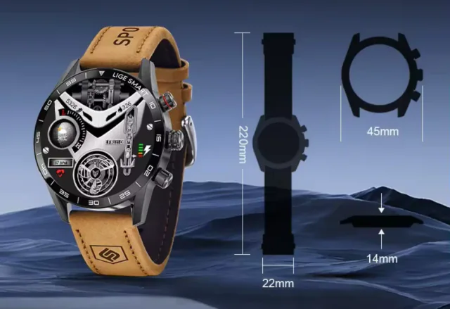 Montre Connectée Intelligente carte SIM 3G/4G5G_Design Élégant en vrai Cuir et Performances avancée
