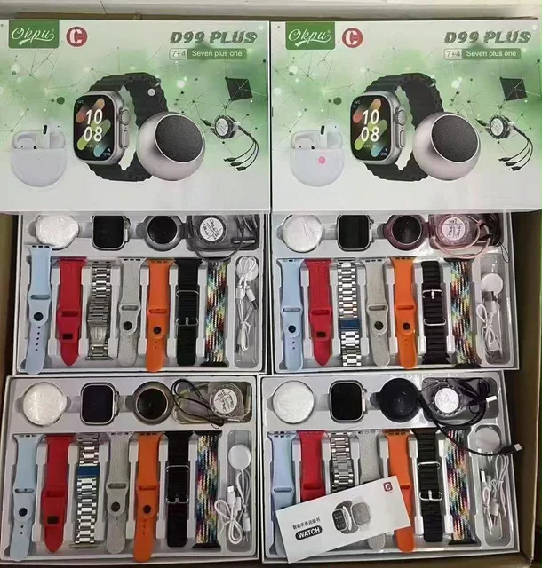 Montre connectée D-P9 avec 7 bracelets interchangeables