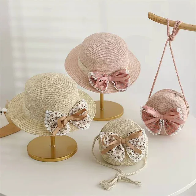 Ensemble chapeaux et sacs pour enfants avec nœuds décoratifs