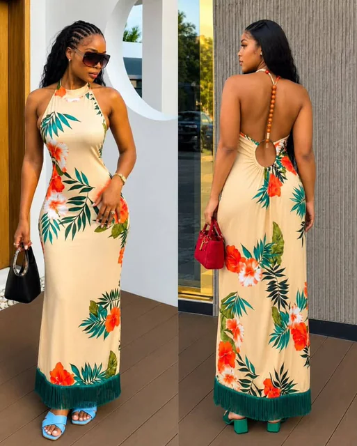 Robe maxi fleurie pour femmes